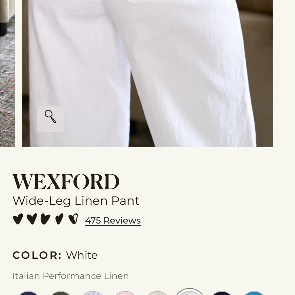 Frank Eileen sz 6 Wexford Linen Cotton Pants Trouser White Wide Leg High Waist - Picture 4 of 13